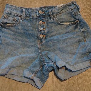 Old Navy Light Blue Denim Shorts Rolled Hem
